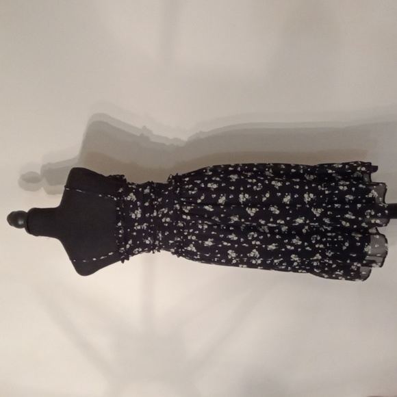 No Boundaries Juniors Ruffle Midi Dress Black Floral Size XS - Picture 6 of 9